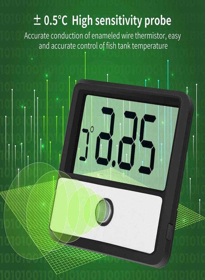 capetsma Aquarium Thermometer Digital Fish Tank Thermometer Accurate Reptile Thermometer Temperature Gauge with Large LCD Screen - Image 5